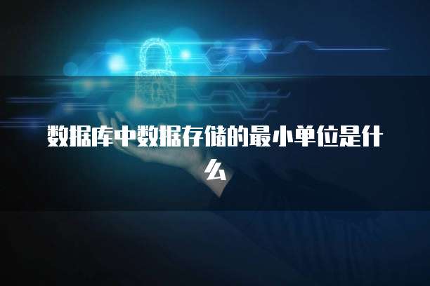 数据库中数据存储的最小单位是什么