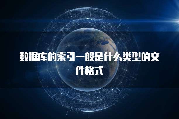 数据库的索引一般是什么类型的文件格式