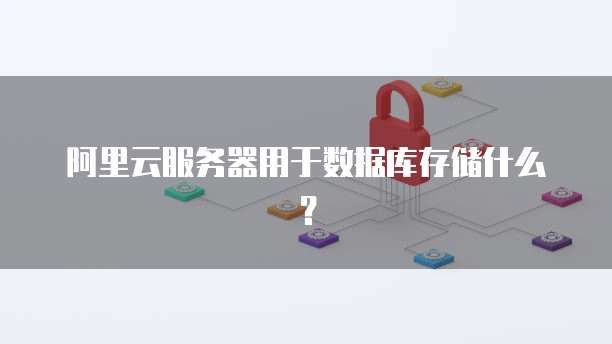 阿里云服务器用于数据库存储什么？