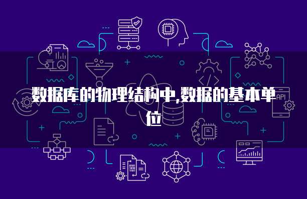 数据库的物理结构中,数据的基本单位