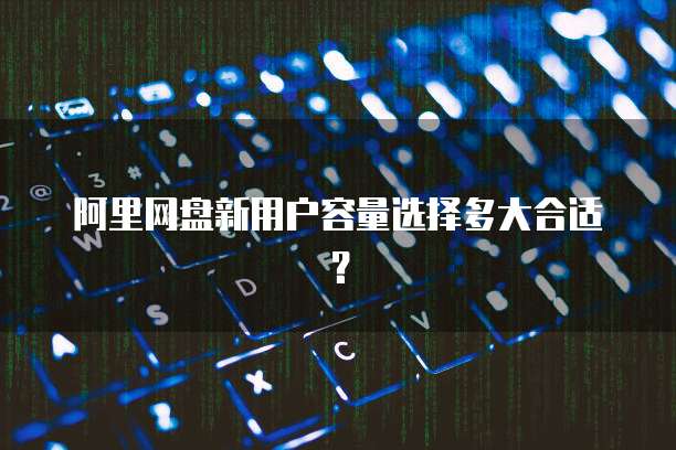 阿里网盘新用户容量选择多大合适？