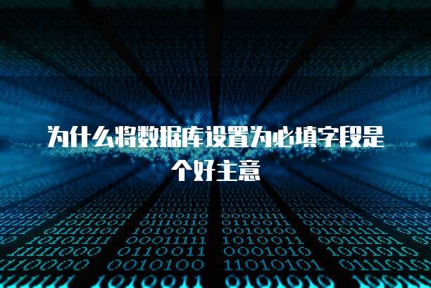 为什么将数据库设置为必填字段是个好主意