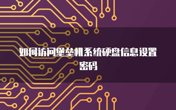如何访问堡垒机系统硬盘信息设置密码