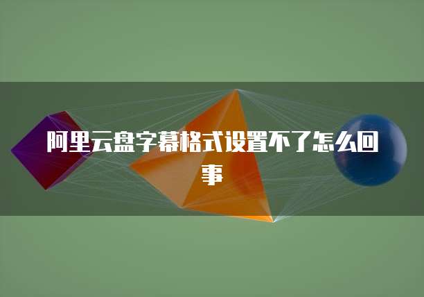 阿里云盘字幕格式设置不了怎么回事