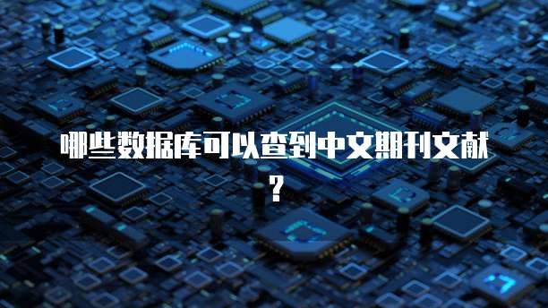 哪些数据库可以查到中文期刊文献？