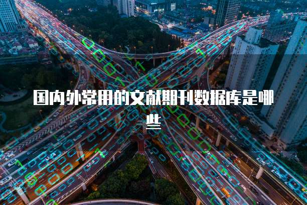 国内外常用的文献期刊数据库是哪些