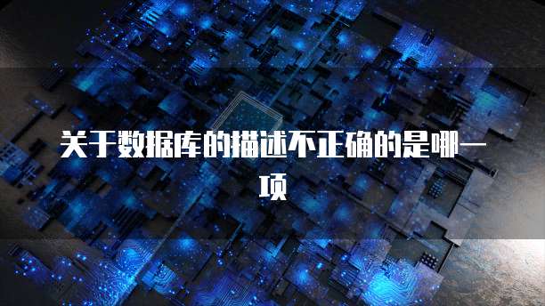 关于数据库的描述不正确的是哪一项