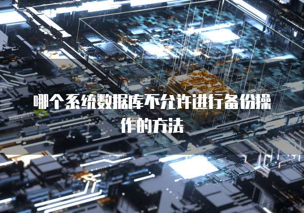 哪个系统数据库不允许进行备份操作的方法