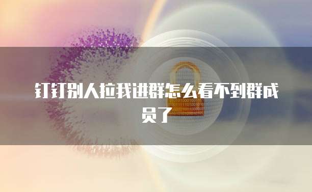 钉钉别人拉我进群怎么看不到群成员了