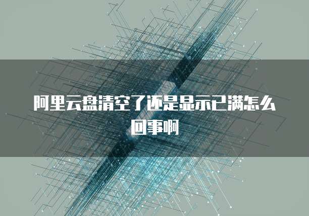 阿里云盘清空了还是显示已满怎么回事啊