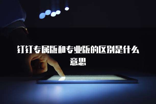 钉钉专属版和专业版的区别是什么意思