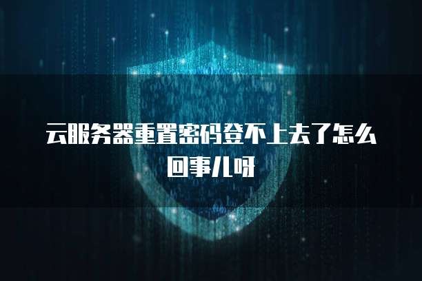 云服务器重置密码登不上去了怎么回事儿呀