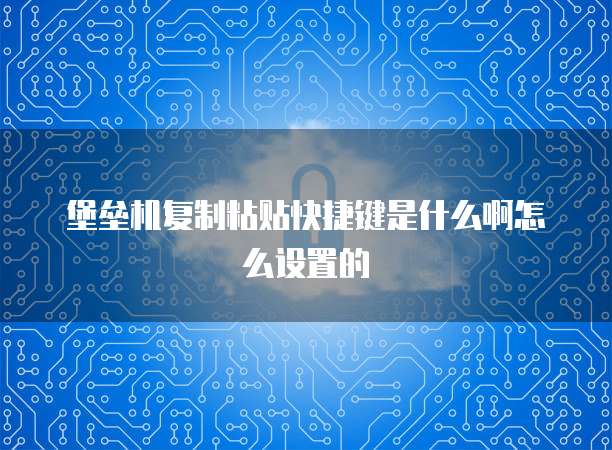 堡垒机复制粘贴快捷键是什么啊怎么设置的