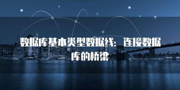 数据库基本类型数据线：连接数据库的桥梁