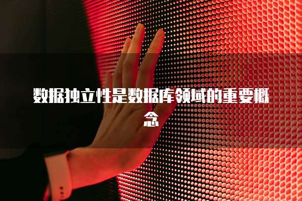 数据独立性是数据库领域的重要概念