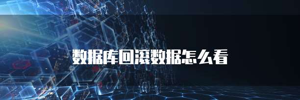 数据库回滚数据怎么看