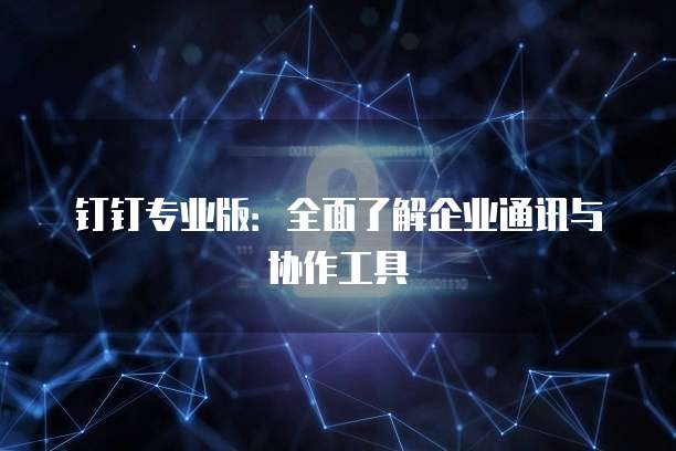 钉钉专业版：全面了解企业通讯与协作工具