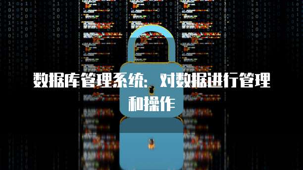 数据库管理系统：对数据进行管理和操作