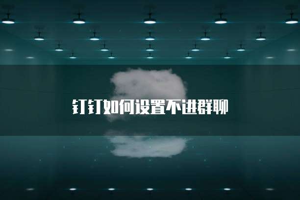 钉钉如何设置不进群聊
