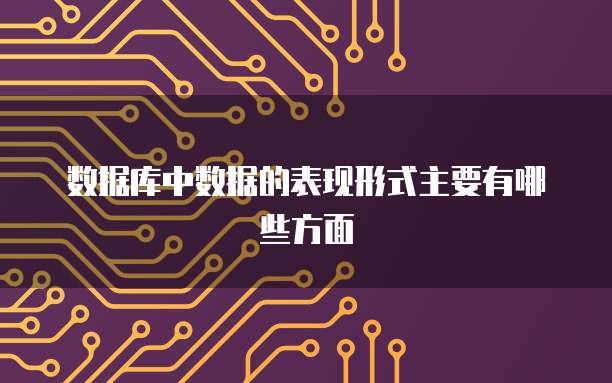 数据库中数据的表现形式主要有哪些方面