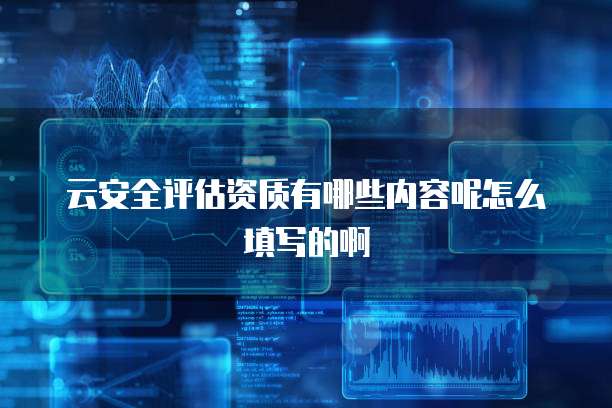 云安全评估资质有哪些内容呢怎么填写的啊