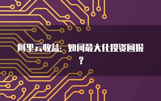 阿里云收益：如何最大化投资回报？