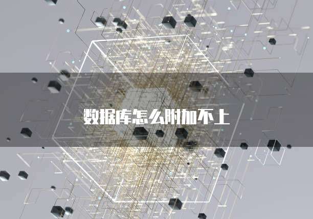 数据库怎么附加不上