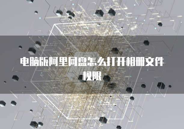 电脑版阿里网盘怎么打开相册文件权限