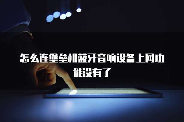 怎么连堡垒机蓝牙音响设备上网功能没有了