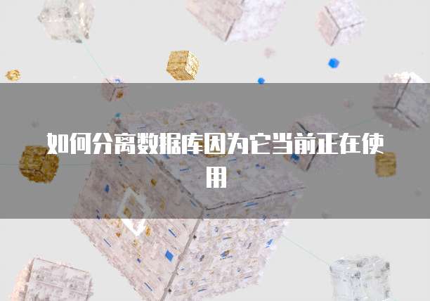 如何分离数据库因为它当前正在使用