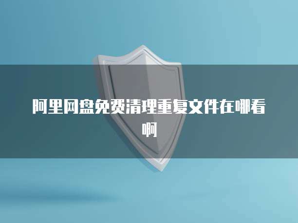 阿里网盘免费清理重复文件在哪看啊