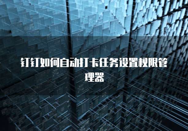 钉钉如何自动打卡任务设置权限管理器