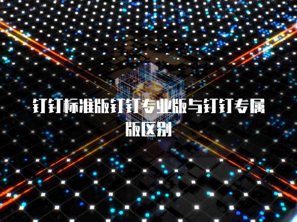 钉钉标准版钉钉专业版与钉钉专属版区别