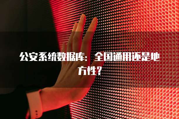 公安系统数据库：全国通用还是地方性？