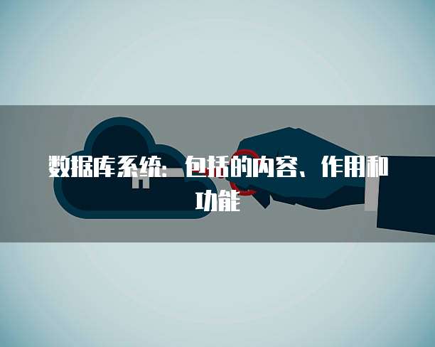 数据库系统：包括的内容、作用和功能