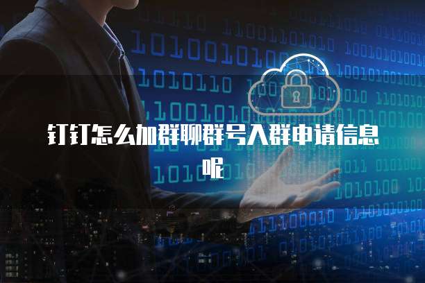钉钉怎么加群聊群号入群申请信息呢