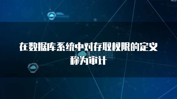 在数据库系统中对存取权限的定义称为审计