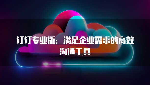钉钉专业版：满足企业需求的高效沟通工具