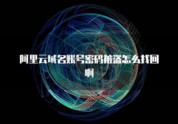 阿里云域名账号密码被盗怎么找回啊