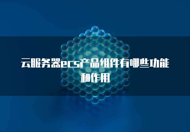 云服务器ecs产品组件有哪些功能和作用