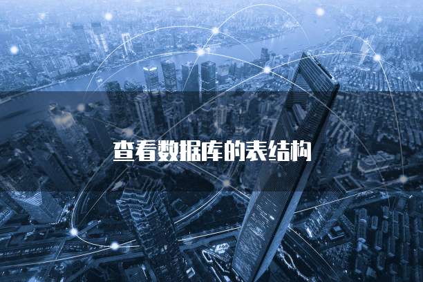 查看数据库的表结构