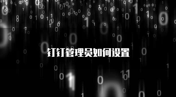 钉钉管理员如何设置