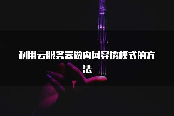 利用云服务器做内网穿透模式的方法