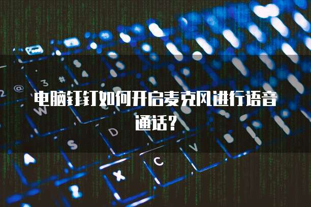 电脑钉钉如何开启麦克风进行语音通话？