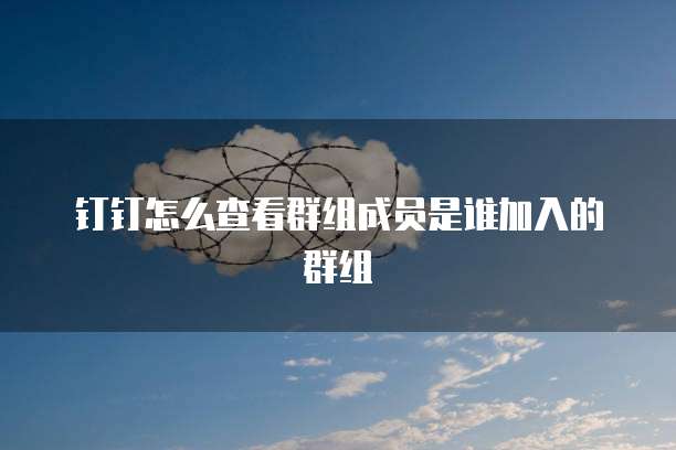 钉钉怎么查看群组成员是谁加入的群组