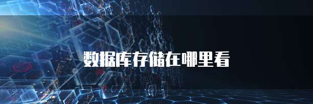 数据库存储在哪里看