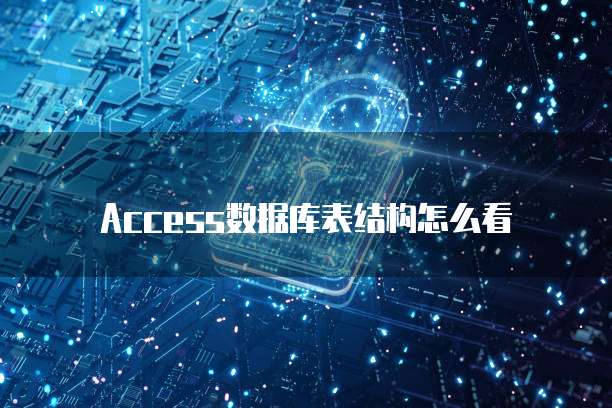 Access数据库表结构怎么看