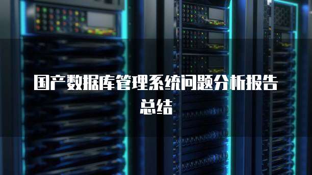 国产数据库管理系统问题分析报告总结