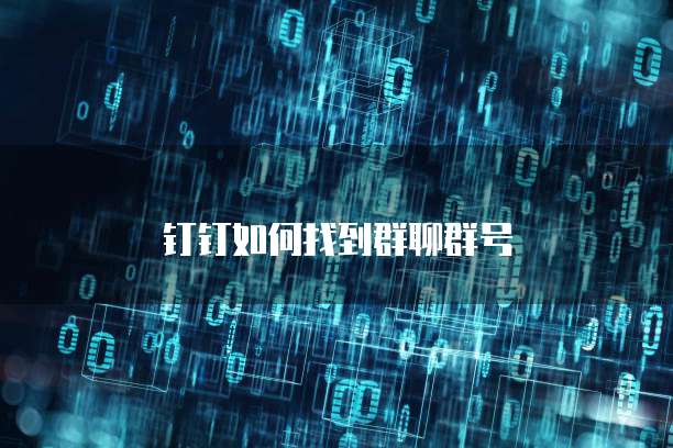 钉钉如何找到群聊群号
