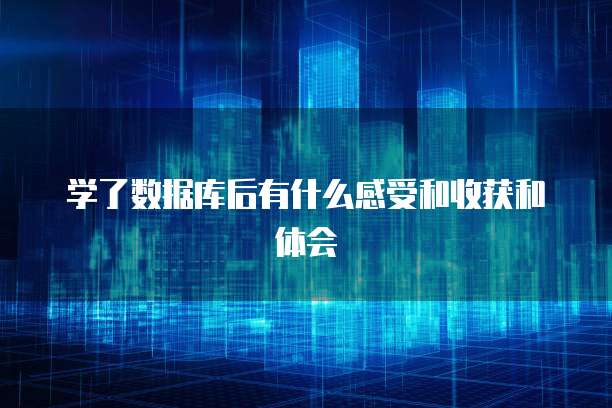 学了数据库后有什么感受和收获和体会